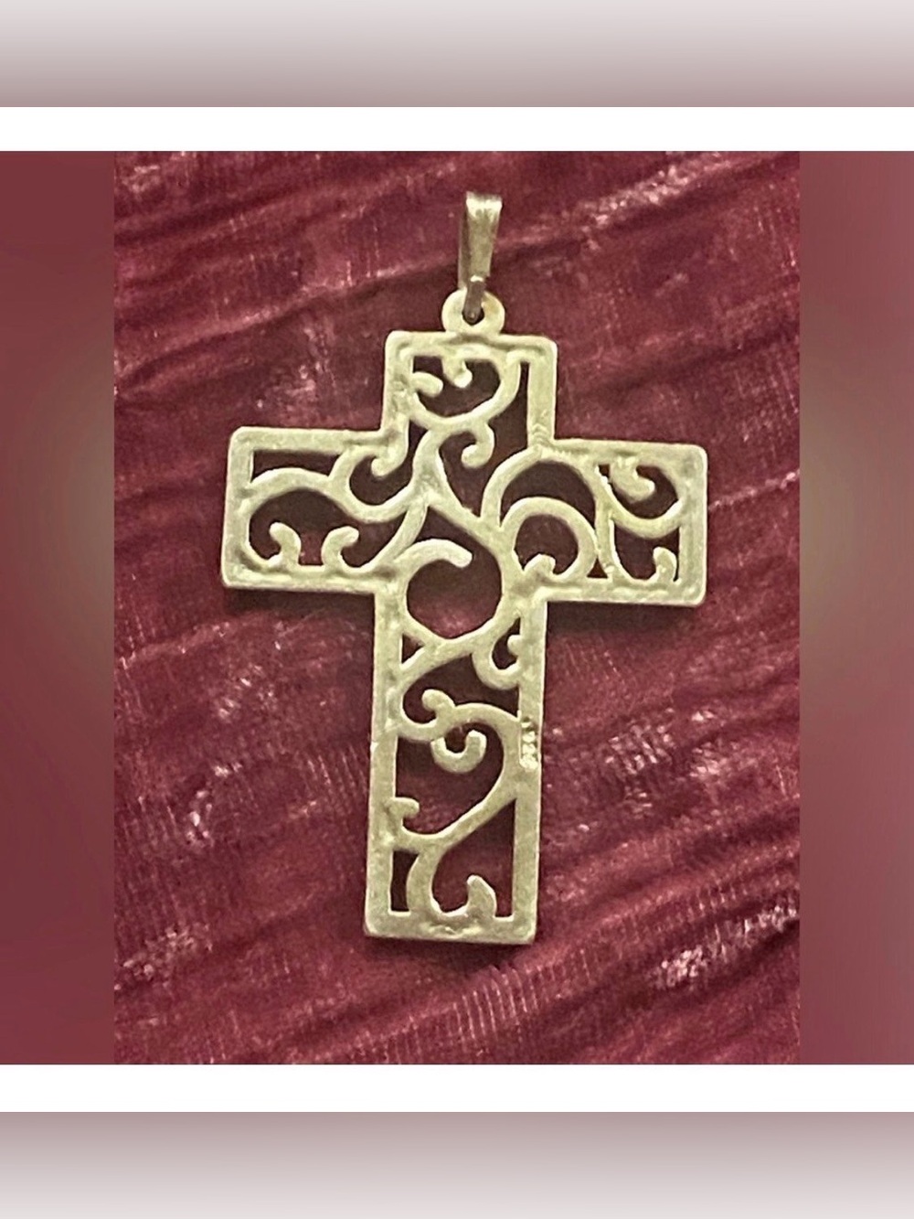 Large Sterling Silver Ornate Cross Pendant #7842 - Picture 4 of 13